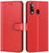 New&Teck Coque Samsung Galaxy A20E Housse Etui Portefeuille Cuir Multifonction, Fermeture Magnétique à Clapet Anti-Choc (Rouge)