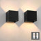 Klighten 2 Stücke LED Wandleuchte Modern Up Down Wandlampe Mit Einer Ersetzbaren G9 Birne IP54 Wandbeleuchtung Innen & Außen Warmweiß 3000K Schwarz