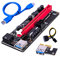 Centitenk PCI-E-Steckkarte 1X bis 16X GPU Extender Riser Adapter PCI-E 1X-Karte PCI-E USB 3.0 GPU-Adapter mit 6-Pin-Schnittstelle, Blau