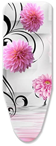 KLKKL Ironing Board Cover Extra Large, Adjustable Ironing Board Cover, XXL, Scorch Resistant Coating - Extra Thick Padding Gift 4 Clips And 1 Anti-iron Cloth, 160 x 60cm