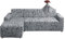 Jaotto Sofa Überwürfe Sofabezug Elastische Spandex Stretch Sofabezüge Couchbezug für L-Form Sofa Universal Waschbar Sofaüberwurf 2er Antirutsch(2 Sitzer+3 Sitzer,Stil Grau)