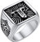 FaithHeart Edelstahl Ring für Herren Männer Punk Viking Fingerring Wolfkopf Bandring Keltisch Ring Herren Schmuck für Valentinstag Weihnachten Geburtstag