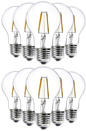 CLAR - Lampada Filamento LED E27, Lampadine Vintage, Lampadine LED E27 Luce Calda, Lampadina Vintage LED, 8W 2700ºK (Pack 10)