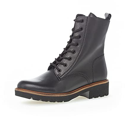 Gabor Damen Combat Boots, Frauen Stiefeletten,Wechselfußbett,Moderate Mehrweite (G),schnürstiefel,Stiefel,schw.(S.s/nut/Mic),38 EU / 5 UK