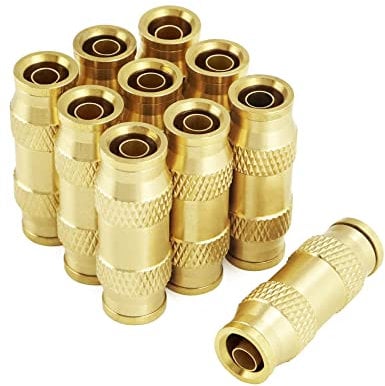 QWORK Push to Connect Fittings 3/8'' Tube, Air Hose Fittings, Hose Connectors, 10 Pack Air Compressor Quick Connect Fittings, Dot Air Line Fittings, Pneumatic Fittings