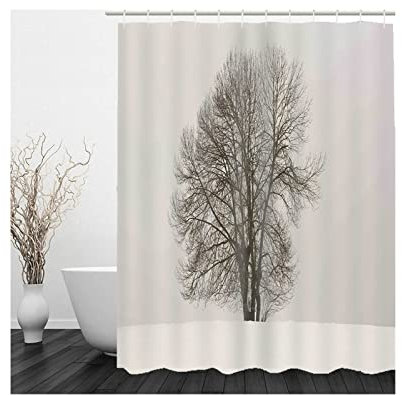 Bad Vorhang Grau, Duschvorhänge Vintage AST Ohne Blätter Duschvorhang 180x200 Shower Curtains Polyester Badezimmer Dekoration