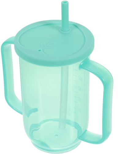 iplusmile Taza para Sorber para Adultos con 2 Asas Vasos De Plástico para Personas Mayores Discapacitadas Vasos para Disfagia A Prueba De Derrames Ayuda para Vivir Taza De Hospital con Tapa