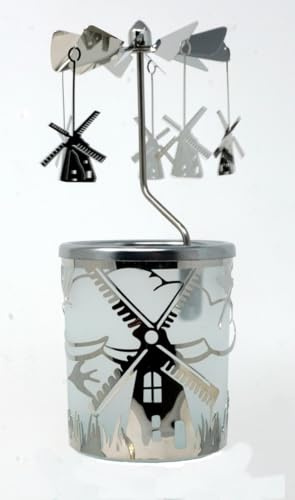 Glaskarusell Windmühle Windlicht Votievglas Teelichthalter Glas Karussell