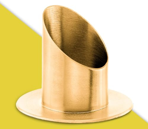 WikaKerzen Kerzenleuchter für Kerzen - Kerzenständer in Silber & Gold gebürstetem Messing Metall - Kerzenhalter für Kommunionkerze (Gold, Ø 3 cm)
