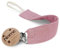 kleinerStorch Stoff Schnullerband personalisiert mit Gravur Namen | VIELE FARBEN | Baby Schnullerkette als Geschenk zur Geburt & Taufe (magenta)