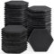 WEWINK PLUS 50 PCS Slate Coasters for Drinks, 4 Inch Hexagon Blank Black Stone Coasters Bulk Rustic Coasters with Anti-Scratch Backing for Laser Engraving, Home Decor, Bar, Gifts