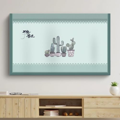 Dust TV Screen Cover, 30-100 in LCD TV Cover, Tv Screen Protector Dust Proof Cover, Wall-Mounted Dustproof TV Flower Pattern Waterproof Tv Cover LCD LED HD Display Dust Cover E,98in