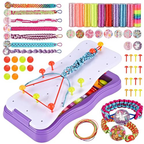 Tigvio Freundschaftsarmbänder Selber Machen Set, Armbänder Selber Machen Kinder Armbänder Knüpfen, DIY Freundschaftsbänder Bastelset Armband Bastelset für 6-12 Jahre Kindergeburtstag Geschenk
