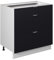 Vicco Schubladenunterschrank Fame-Line, Schwarz gestreift, 80 cm mit 3 Schubladen, ohne Arbeitsplatte