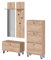 Vicco Gardrobenset Siri, Goldkraft Eiche, Set mit Wandgarderoben, Sitzbank und Schuhschrank