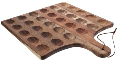 Garneck Wooden Deviled Egg Tray Reversible Easter Decor Snack Plate Multifunctional Serving Dish