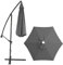 Parasol de table imperméable de 2,7 m pour jardin, terrasse, arrière-cour et bord de piscine, Gris, 2.0m*6