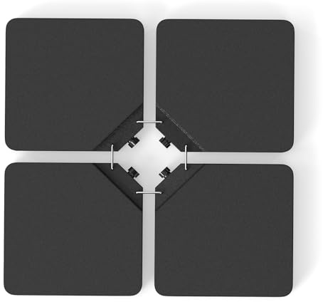 COSTWAY Base para Sombrilla, Base Parasol con 4 Placas Cuadradas de HDPE y 4 Ganchos Metálicos de Conexión, Asa, Pie Sombrilla Terraza Exterior para Patio, Jardín, Playa (84 kg)