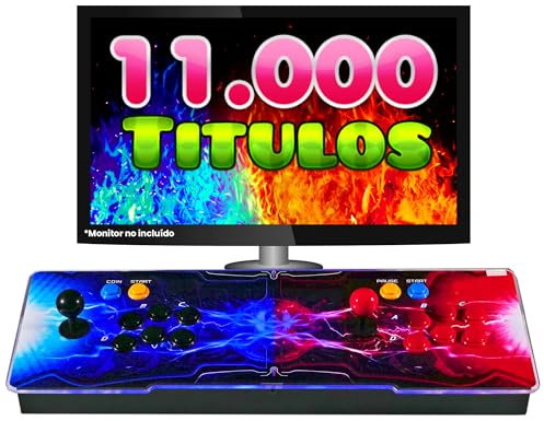 Maquina Arcade con 11000 Titulos. Consola Arcade Que Incluye 6 Botones por Jugador, 2 joysticks Estilo Posibilidad de añadir Juegos Guardado de Partida
