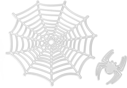 Parliky 2 Stück Halloween Stanzformen Spinnennetz Metall Schablonen Selbstgemacht Basteln Prägeschablonen für Scrapbooking und Karten Herstellung
