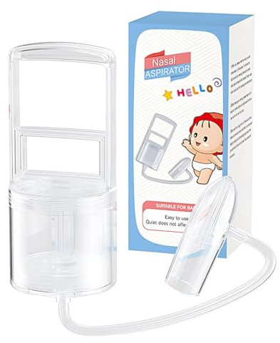 AEKZOX Aspirador Nasal Manual para Bebés, Limpiador de Nariz Portátil, Bomba Nasal de Silicona Suave, Aspirador Nasal Amigable para Viajes