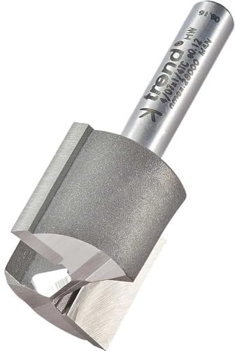 Trend Straight Two Flute Router Cutter, 1/4 Inch Shank, 22.2mm | For Clean Straight Routing In Softwood, Hardwood And Plywood With Tungsten Carbide Tipped Cutters, 4/07X1/4TC