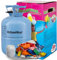 HeliumStar® Helium Einwegflasche mit Ballongas inkl. 30 bunte Latexballons (Ø 25cm) + weißes Polyband! 200 Liter Helium für Luftballons in Heliumflasche - Ballongas reicht für alle 30 Ballons