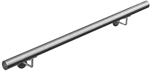 V2Aox Handlauf Treppengeländer aus Edelstahl, Durchmesser: 4,2 cm, Rostfrei & Wetterfest, Inklusive Montagematerial, Halter, Länge: 90 cm