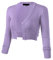 Allsense Damen Bolero mit 3/4-Ärmeln, knöpfbar, leicht, gestrickt, Flieder, X-Groß