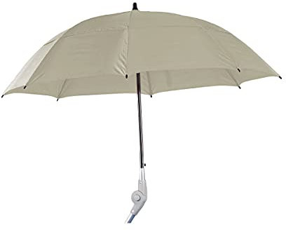 Rolko Kohlgrüber GmbH Rollatorschirm, fixierbarer Schirm mit Halterung für Rollstuhl und Rollator, Winkel und Höhe einstellbar, Automatiköffnung, beige
