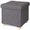 dibea Sitzhocker Klapphocker Sitzbank Aufbewahrungsbox 38x38x38 cm, grau