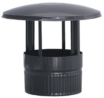 Sombrerete en color negro vitrificado 900°C-Ø200 mm para conductos de estufas y chimeneas-Rosetón para conductos de estufas y chimeneas