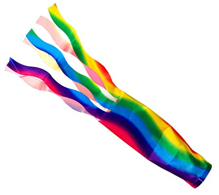 Fenteer Windsack Garten Wetterfahne Balkon Äolsglöckchen, 70cm Regenbogen