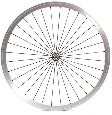 KHE Fixie Laufrad vorne 700c 28 Industriegelagert 32 Loch Silber Doppelkammerfelge