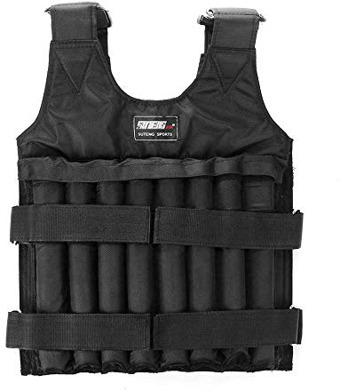 DIYARTS Gewichtsweste Verstellbare, Gewichtete Laufjacke Zur Gewichtsreduktion Krafttraining Fitness Maximale Belastung 20kg 50kg (20KG)