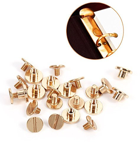 Rivets à clous en laiton massif Vis à clous à visser pour ceinture en cuir Rivet DIY Or 10sets 5/6.5 / 8mm(5mm) Office Supplies