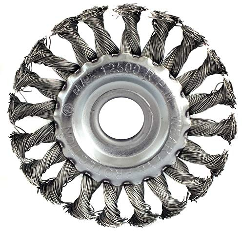 115mm Angle Grinder Flat Twist Knot Wire Wheel Brush for Rust and Paint Removal 22.2mm Bore