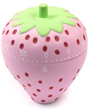 AUEAR, Temporizador de cocina lindo kawaii fruta fresa forma temporizador mecánico para alarma de cocina, decoración de escritorio del hogar