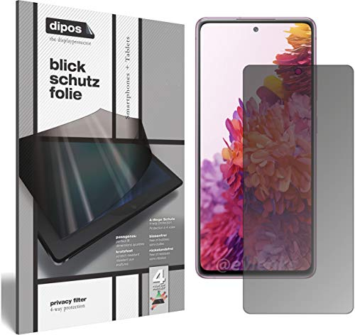 dipos I Sichtschutz-Folie matt kompatibel mit Samsung Galaxy S20 FE Blickschutzfolie Display-Schutzfolie Privacy-Filter (Kleiner als das Glas, da Dieses gewölbt ist)