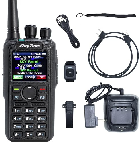 AnyTone AT-D878UVII Plus - Radio DMR/analógica de doble banda VHF/UHF 7 W/6 W, con curso de entrenamiento $97 - Bluetooth PTT, APRS RX y TX - Contactos