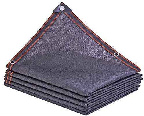 Geovne Malla Sombreadora Sun Net de 6 Pines,Solar Sombra Paño,Toldo Vela de Sombra Negra,Malla de Ocultación Anti-Âge,para Exteriores,Patio Trasero,Jardín,Granero,con Ojales (4x7m)