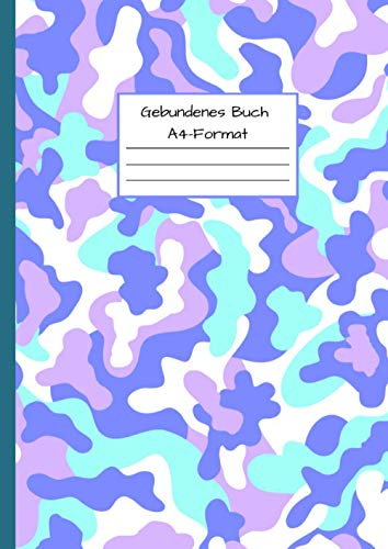 Gebundenes Buch A4-Format: Notizbuch DIN A4 - Kladde kariert 5 mm - 110 Seiten - Notizheft, Tagebuch, Schreibbuch - Tarnmuster