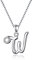 SIMPLGIRL Buchstabe Halskette Kette 925 Sterling Silber Zirkonia Initialen Alphabet W Brief Halsketten für Damen Mädchen