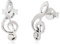 NKlaus Paar Notenschlüssel Ohrstecker 925 Silber Musik Ohrringe 17mm Ohrschmuck 12897