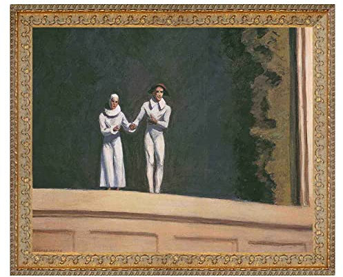 Lasite Edward Hopper《Zwei Komiker》Leinwandbilder Kunstdruck Bilder Reproduktion Leinwanddruck Bilder Leinwand Gemälde Wanddekoration gerahmt fertig zum Aufhängen(50x65cm) 20x26inch