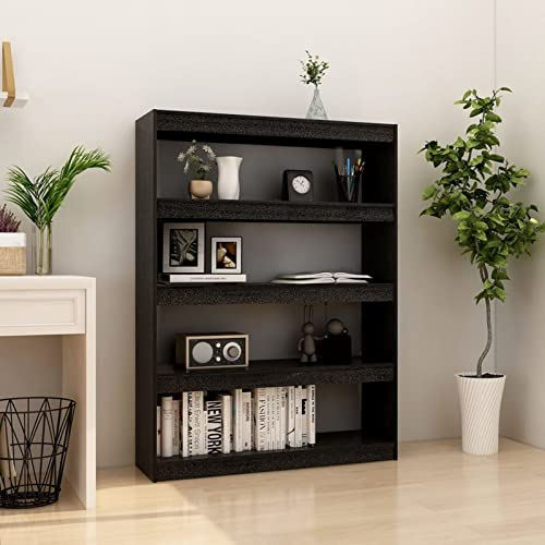 GuyAna Bücherregal/Raumteiler Schwarz 100x30x135,5cm Kiefer Massivholz Trofast Regal Stauraumregal