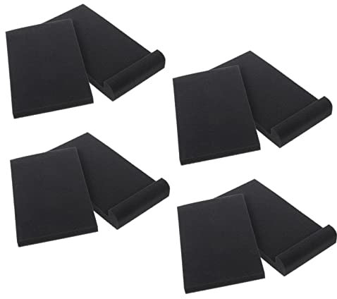 VICASKY 4pcs Shockproof Speaker Isolation Pads Acoustic Sound Deadening Mats Black 160x220x32mm Anti-slip Cushions for Subwoofers and Monitors