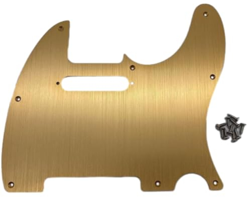 8-Loch-Aluminium-eloxiertes Gitarren-Pickguard im Tele-Stil, Schlagbrett für USA/Mexiko, Fender, Telecaster-Gitarre (Gold)