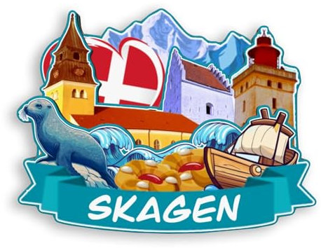 Quwsne Kühlschrankmagnet Skagen Dänemark Kühlschrankmagnet Stadt Reise Souvenirs Touristengeschenke 3D klassische Sehenswürdigkeiten handgefertigt Handwerk Heimdekoration -2077
