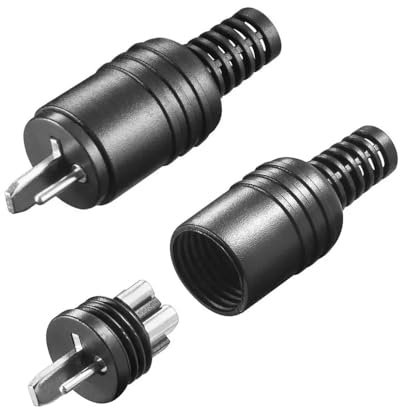 TECHZOCO Lot de 2 connecteurs audio droits à 2 broches DIN Hi-Fi pour enceintes, connexion DIN mâle, connecteur de haut-parleur avec connexion filetée, convient pour câbles maximum 2,5 mm²